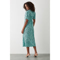 Green - Back - Dorothy Perkins Womens-Ladies Animal Print Shirred Waist Flutter Midi Dress