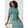 Green - Side - Dorothy Perkins Womens-Ladies Animal Print Shirred Waist Flutter Midi Dress