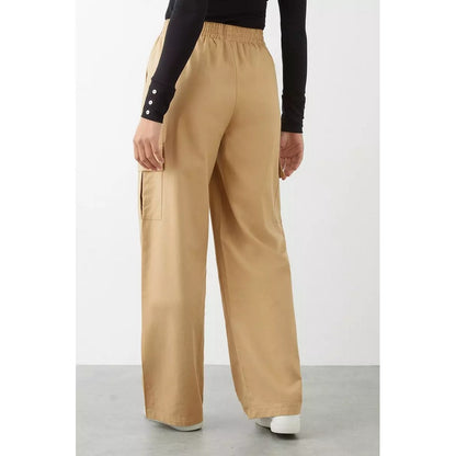 Camel - Back - Dorothy Perkins Womens-Ladies Drawstring Cargo Trousers
