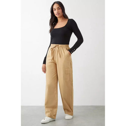 Camel - Lifestyle - Dorothy Perkins Womens-Ladies Drawstring Cargo Trousers