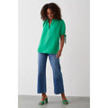 Green - Side - Dorothy Perkins Womens-Ladies Overhead Tall Tie Sleeves Shirt