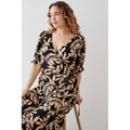 Black - Side - Dorothy Perkins Womens-Ladies Tropical Wrap Plus Midi Dress