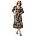 Black - Front - Dorothy Perkins Womens-Ladies Tropical Wrap Plus Midi Dress