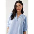 Pale Blue - Side - Dorothy Perkins Womens-Ladies Overhead Puffed Shirt