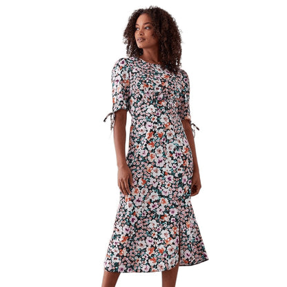 Multicoloured - Front - Dorothy Perkins Womens-Ladies Floral Tall Ruched Midi Dress
