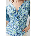 Blue - Side - Dorothy Perkins Womens-Ladies Rose Twisted Knot Front Plus Blouse
