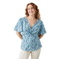 Blue - Front - Dorothy Perkins Womens-Ladies Rose Twisted Knot Front Plus Blouse