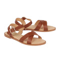 Tan - Back - Dorothy Perkins Womens-Ladies Florence Crossover Side Strap Flat Sandals