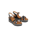 Black - Front - Good For The Sole Womens-Ladies Amber Wide Wedge Sandals