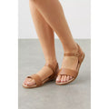 Tan - Lifestyle - Dorothy Perkins Womens-Ladies Faye Wide Flat Sandals