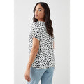 Monochrome - Back - Dorothy Perkins Womens-Ladies Spotted Roll Sleeve Blouse