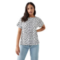 Monochrome - Front - Dorothy Perkins Womens-Ladies Spotted Roll Sleeve Blouse