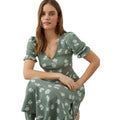 Khaki - Lifestyle - Dorothy Perkins Womens-Ladies Ditsy Print Short-Sleeved Midi Dress