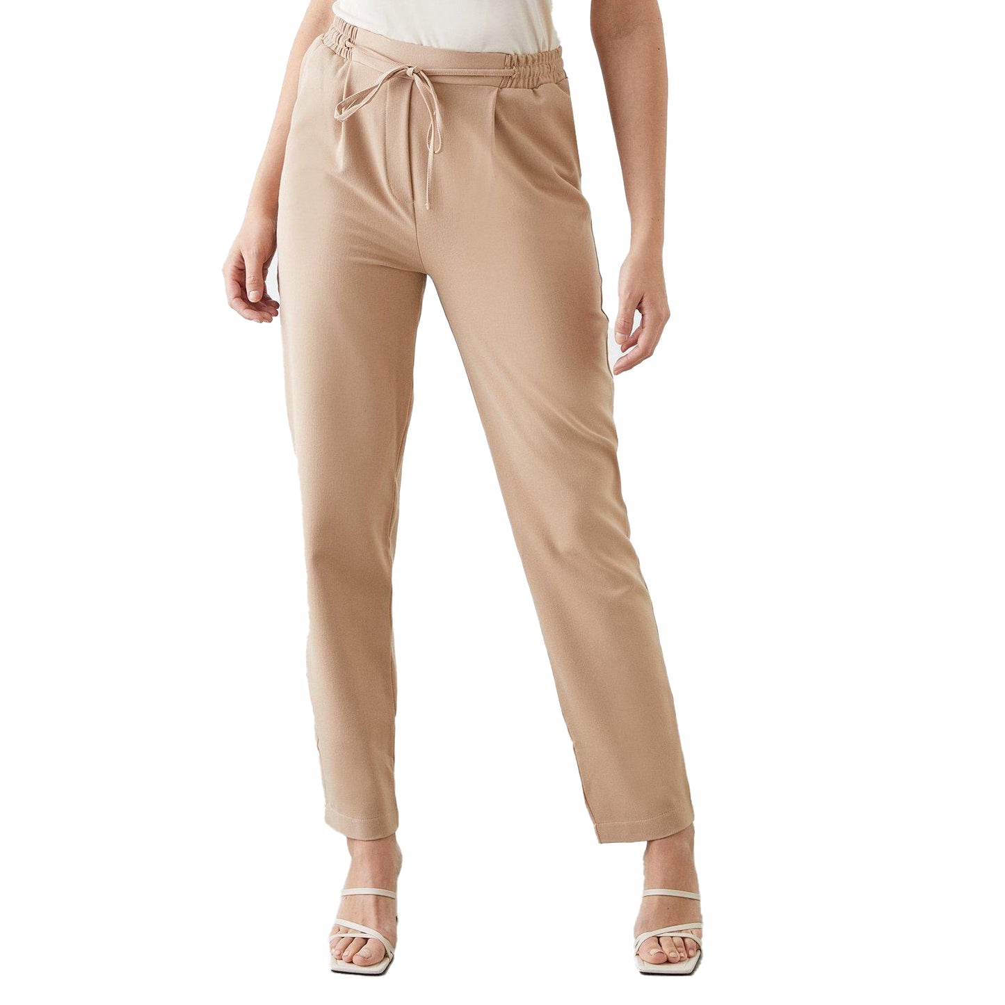 Camel - Front - Dorothy Perkins Womens-Ladies Waist Tie Tall Jogging Bottoms