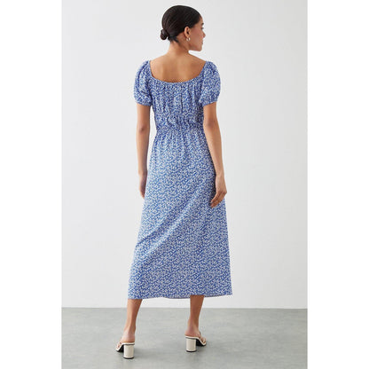 Blue - Back - Dorothy Perkins Womens-Ladies Ditsy Print Midi Dress