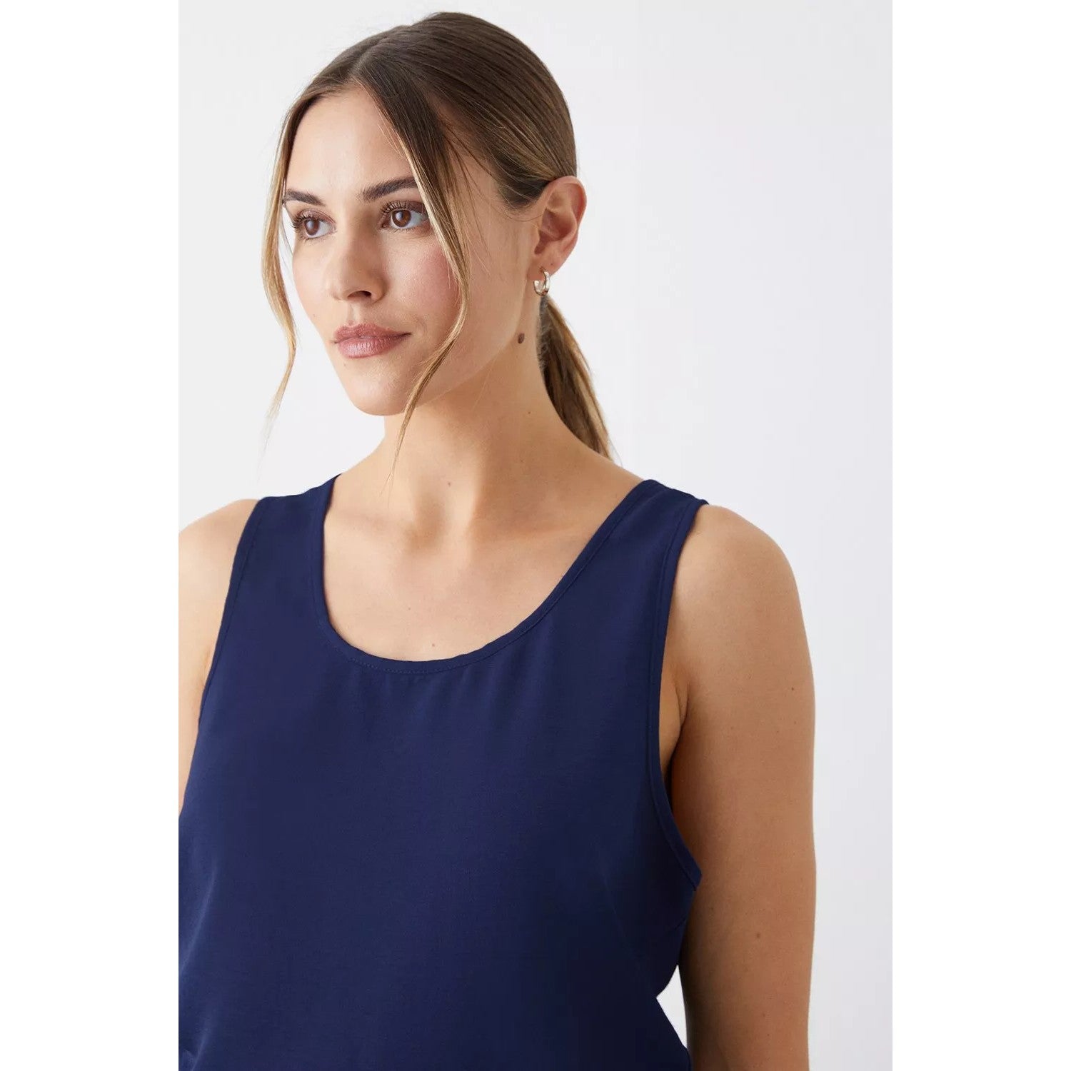 Navy - Side - Dorothy Perkins Womens-Ladies Scoop Neck Vest Top