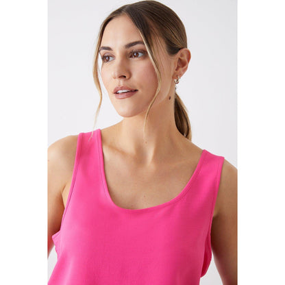 Pink - Side - Dorothy Perkins Womens-Ladies Scoop Neck Vest Top