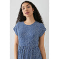 Navy - Side - Dorothy Perkins Womens-Ladies Ditsy Print Midi T-Shirt Dress