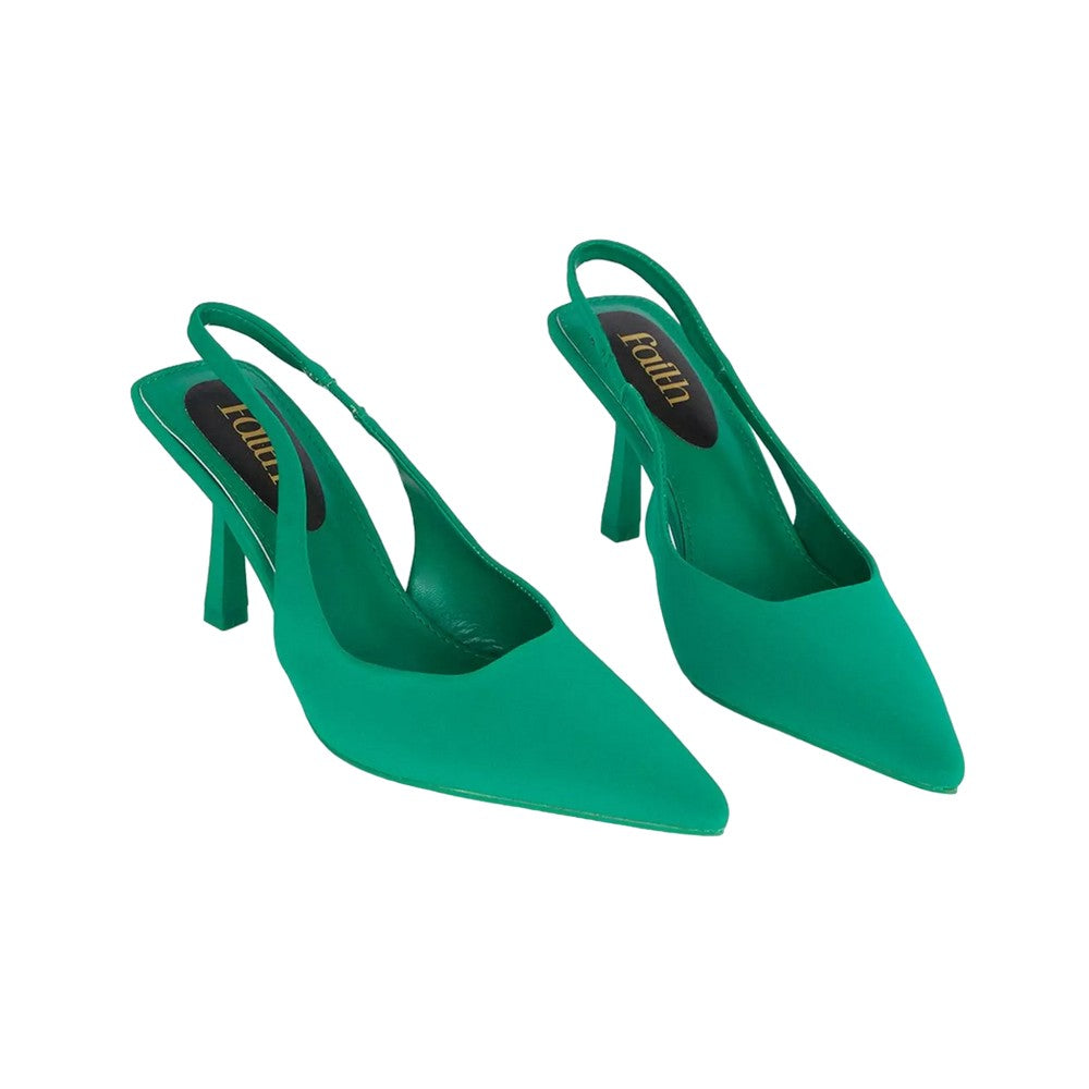 Green - Front - Faith Womens-Ladies Carrie Sling Back Court Shoes