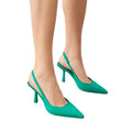 Green - Lifestyle - Faith Womens-Ladies Carrie Sling Back Court Shoes