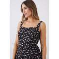 Black - Side - Dorothy Perkins Womens-Ladies Floral Square Neck Cami Midi Dress