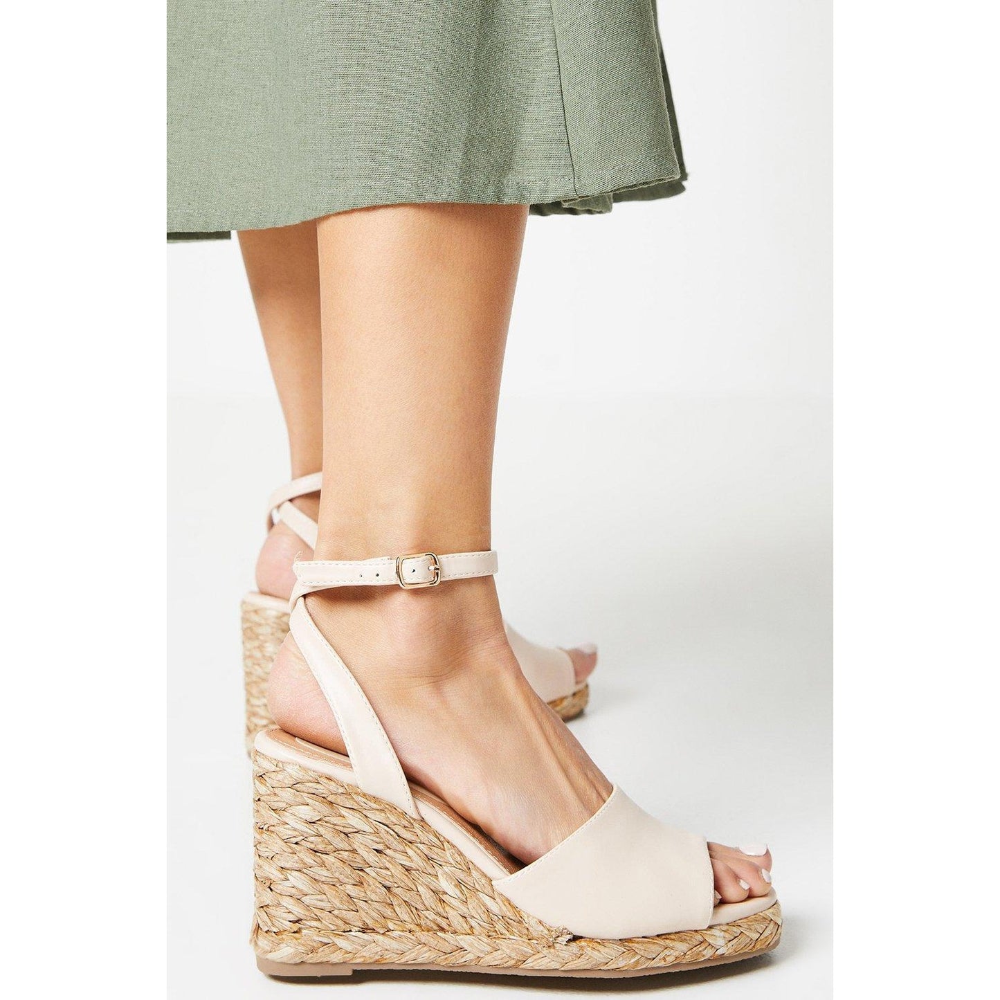 Beige - Front - Dorothy Perkins Womens-Ladies Rae Peep Toe Wedge