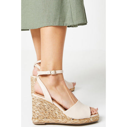 Beige - Front - Dorothy Perkins Womens-Ladies Rae Peep Toe Wedge