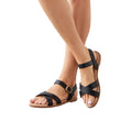 Black - Front - Dorothy Perkins Womens-Ladies Florence Crossover Wide Flat Sandals