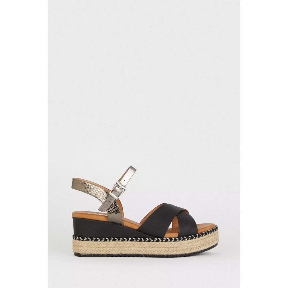 Black - Back - Dorothy Perkins Womens-Ladies Relly Wide Wedges