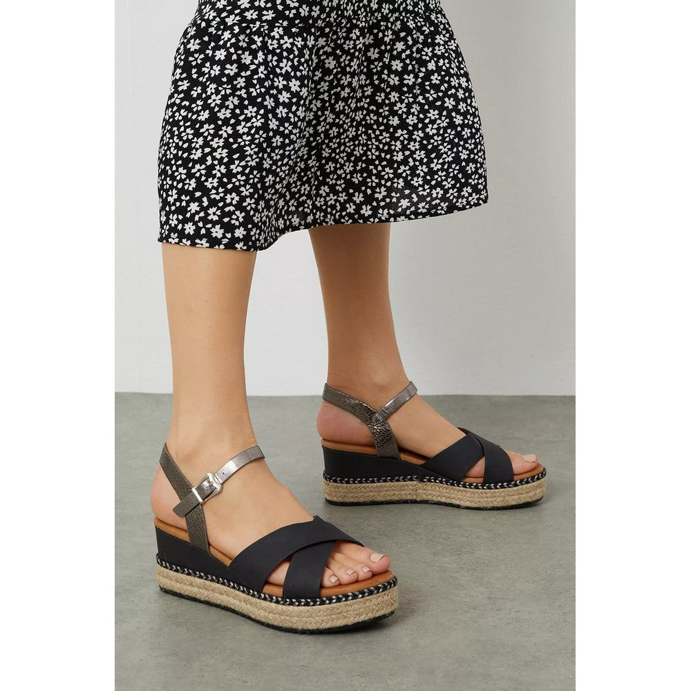 Black - Lifestyle - Dorothy Perkins Womens-Ladies Relly Wide Wedges