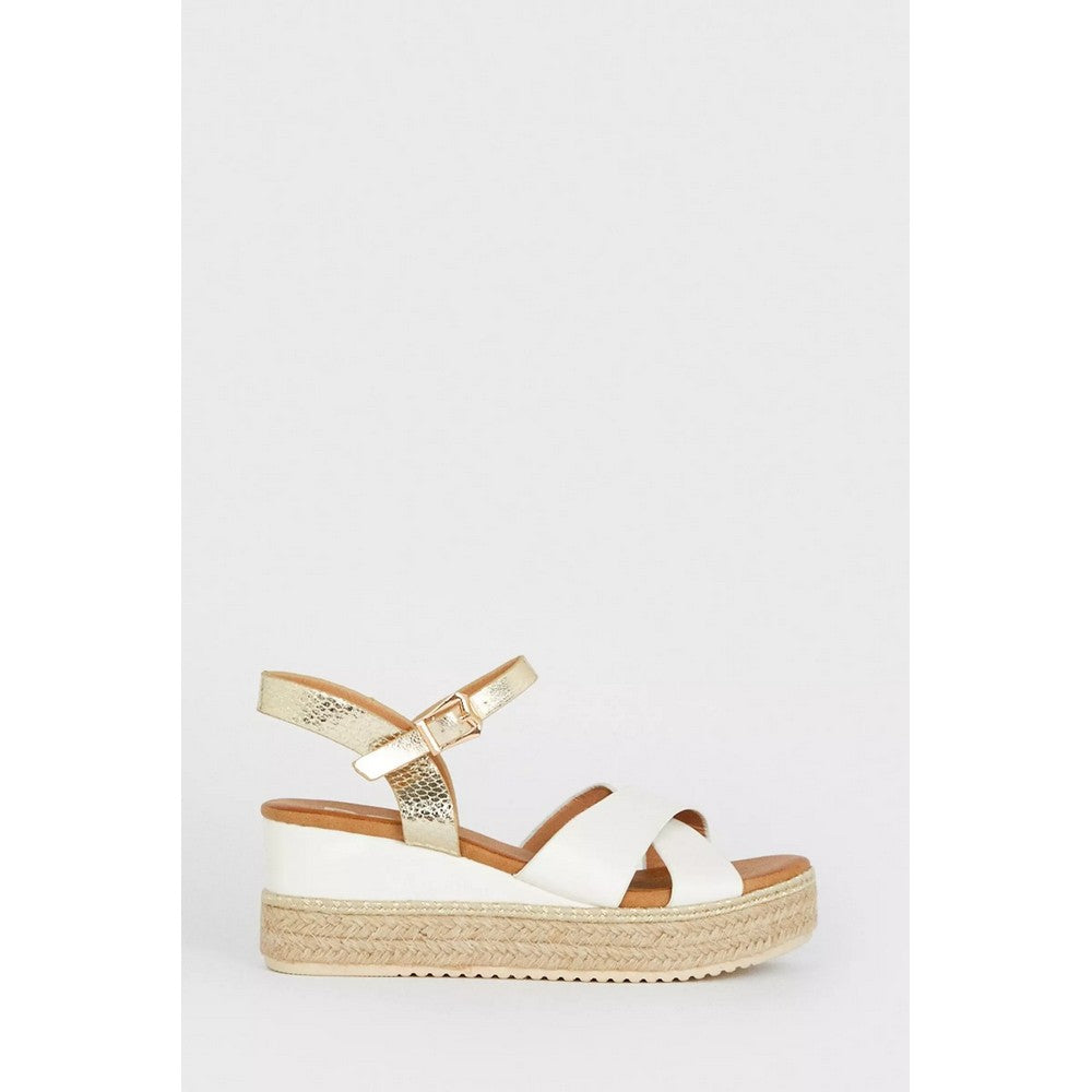 White - Back - Dorothy Perkins Womens-Ladies Relly Wide Wedges