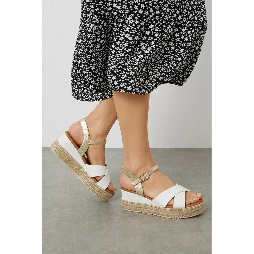 White - Lifestyle - Dorothy Perkins Womens-Ladies Relly Wide Wedges