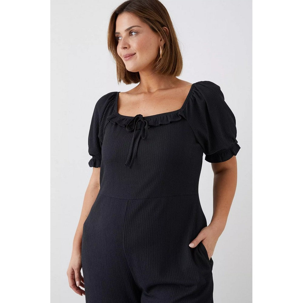 Black - Side - Dorothy Perkins Womens-Ladies Square Neck Plus Jumpsuit