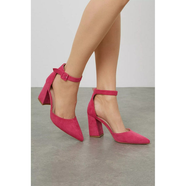 Wide Fit Peep Toe Pumps Block Heel Wide Fit Pastel Pink Block Heels Open-toe Pumps With Heel Women Red