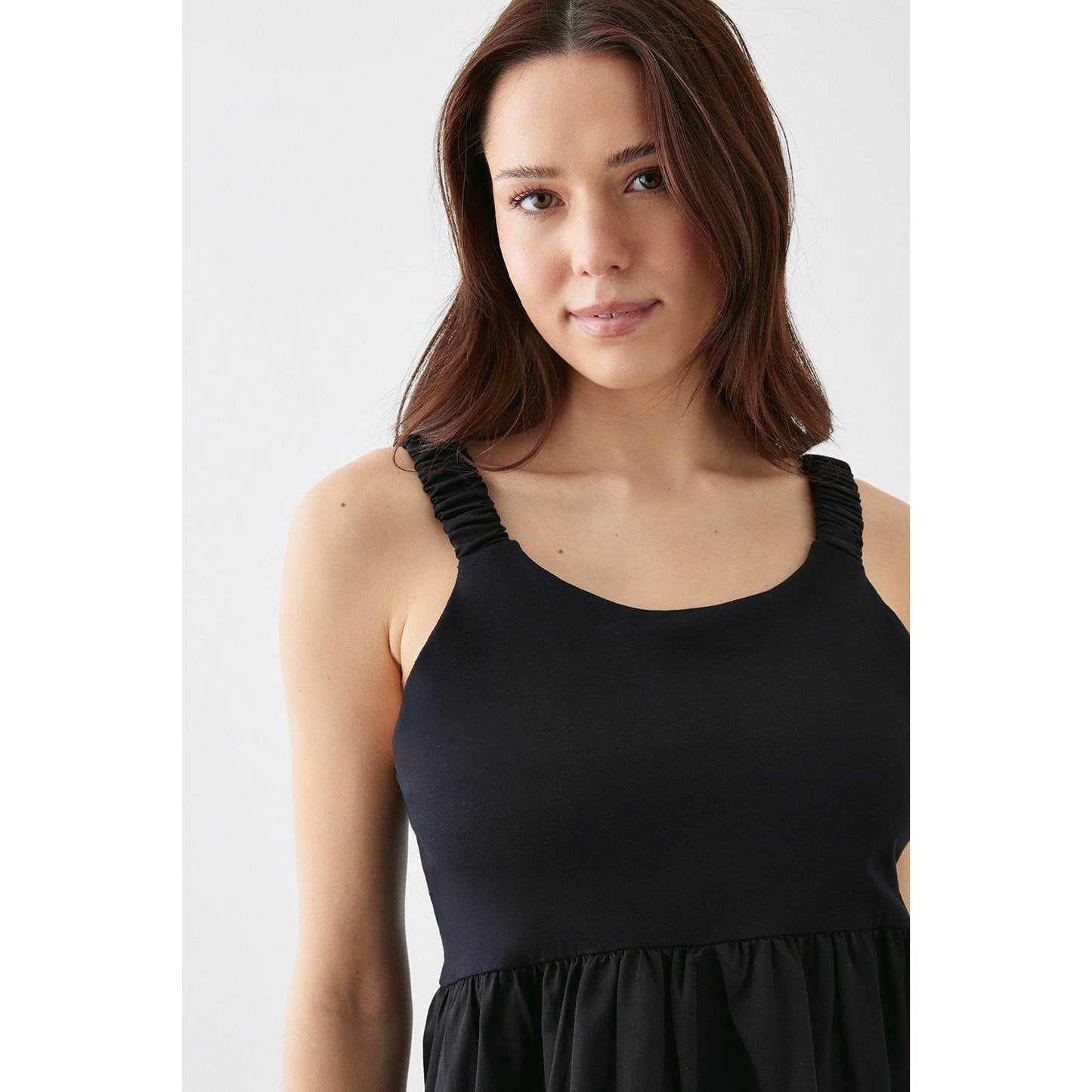 Black - Side - Dorothy Perkins Womens-Ladies Jersey Woven Sleeveless Midi Dress