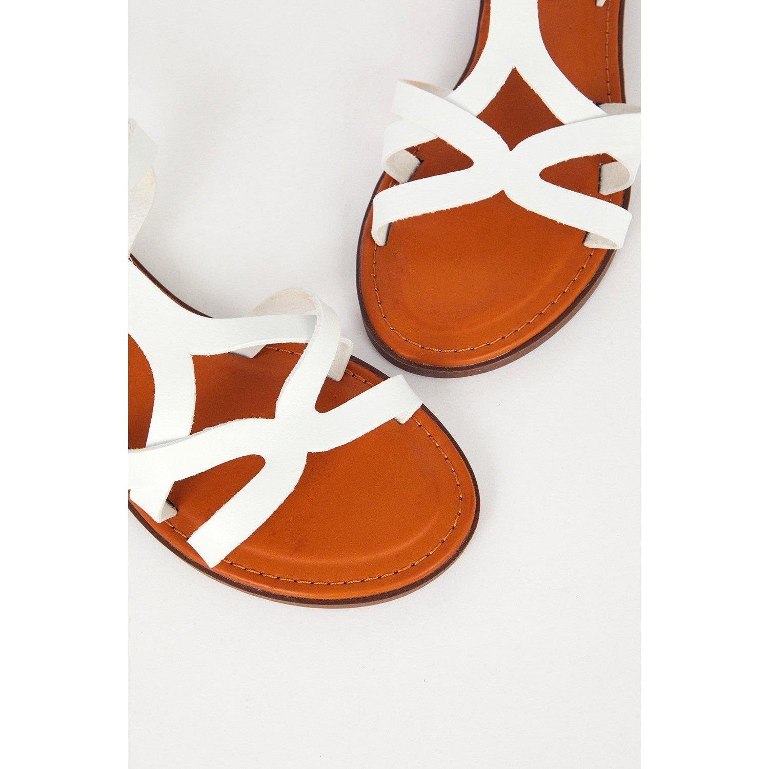 White - Side - Good For The Sole Womens-Ladies Megan Flexi Sole Sandals