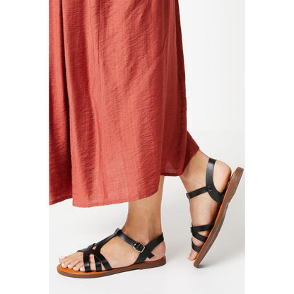 Black - Front - Good For The Sole Womens-Ladies Megan Flexi Sole Sandals