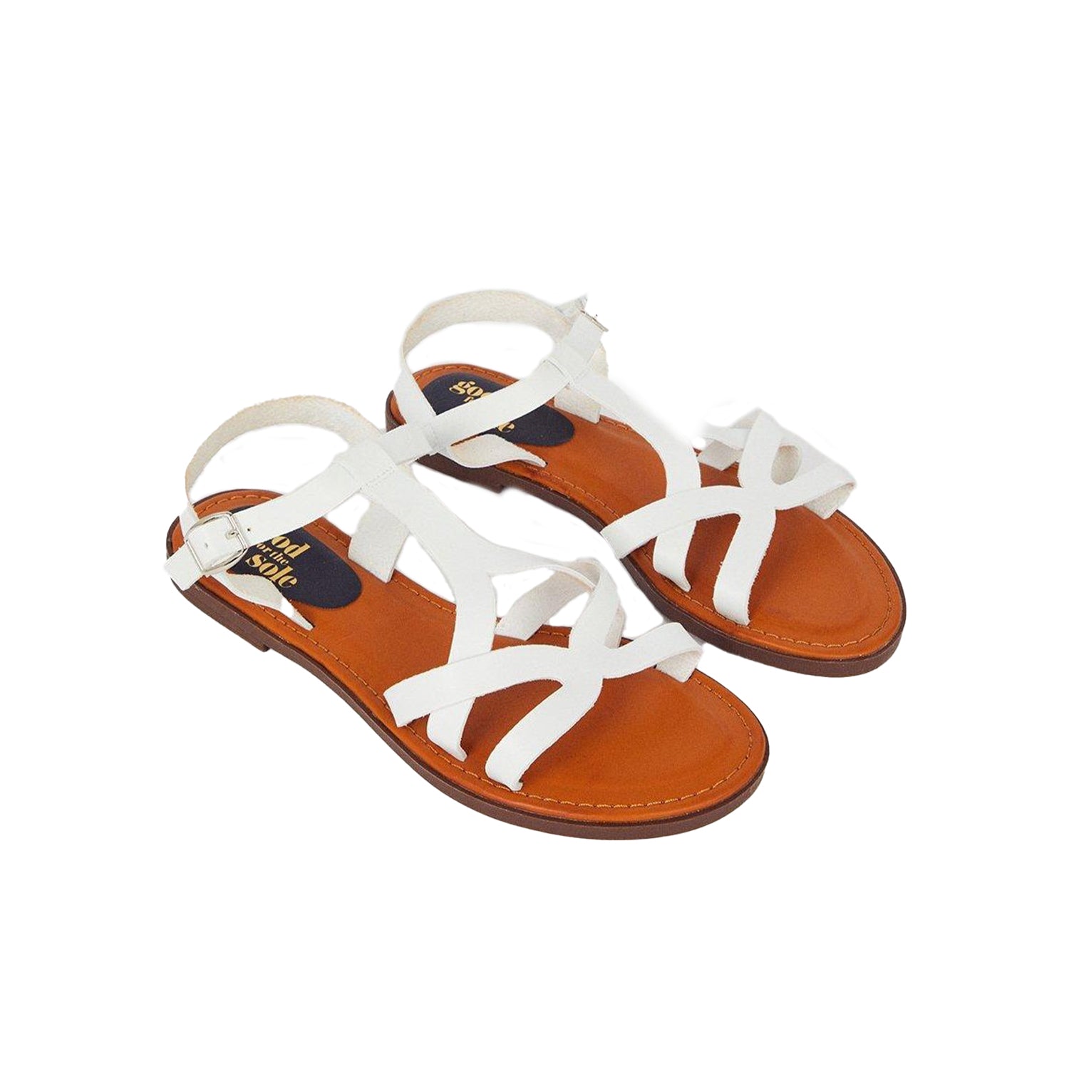 White - Front - Good For The Sole Womens-Ladies Megan Flexi Sole Sandals