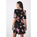 Black - Back - Dorothy Perkins Womens-Ladies Spaced Floral Mini Dress