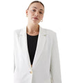 White - Side - Dorothy Perkins Womens-Ladies Single-Breasted Tall Straight Blazer