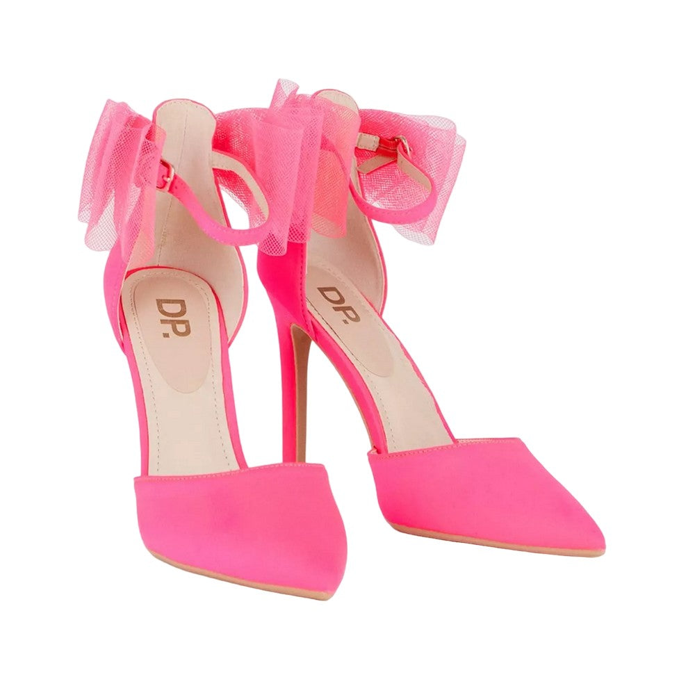 Pink - Front - Dorothy Perkins Womens-Ladies Belle Bow Mesh Court Shoes