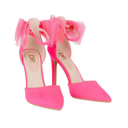Pink - Front - Dorothy Perkins Womens-Ladies Belle Bow Mesh Court Shoes