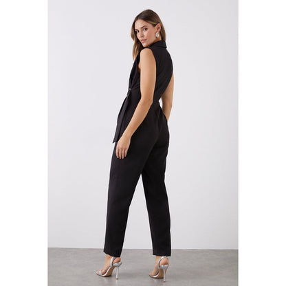 Black - Back - Dorothy Perkins Womens-Ladies D-Ring Tailored Jumpsuit