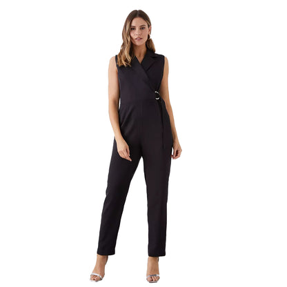 Black - Front - Dorothy Perkins Womens-Ladies D-Ring Tailored Jumpsuit