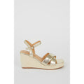 Gold - Back - Dorothy Perkins Womens-Ladies Crossover Strap Wedges