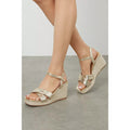 Gold - Lifestyle - Dorothy Perkins Womens-Ladies Crossover Strap Wedges