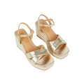Gold - Front - Dorothy Perkins Womens-Ladies Crossover Strap Wedges