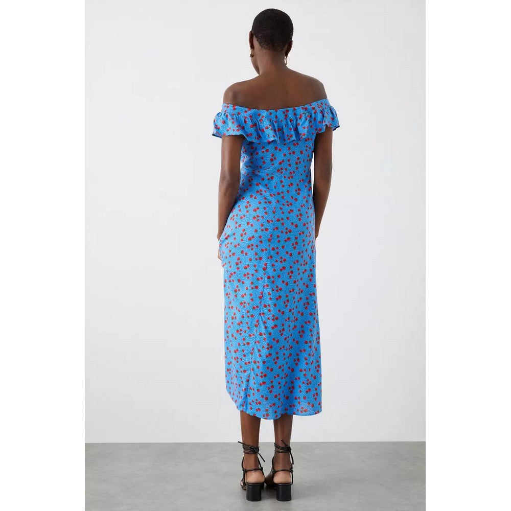 Blue - Back - Dorothy Perkins Womens-Ladies Strawberry Ruffles Midi Dress