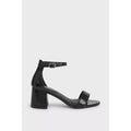 Black - Side - Good For The Sole Womens-Ladies Abigail Extra Wide Block Heel Shoes