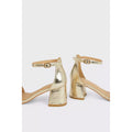 Gold - Back - Good For The Sole Womens-Ladies Abigail Extra Wide Block Heel Shoes